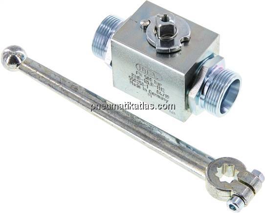 Hochdruck-Kugelhahn, Stahl, 18 L (M26x1,5), 0 - 315bar