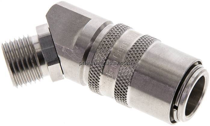 45°-Temperierkupplungsdose 13mm Zapfen,M 16x1,5(AG)