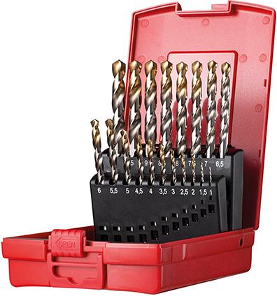 Spiralbohrer Set 1-10mm x0,5 in A002 in Box 118G Typ N 4xD 19tlg. Tin Tip A095201 Dormer