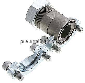 Gerade Flanschverschraubung 1-1/2"-SAE (3000 PSI), 42 L (M52x2)