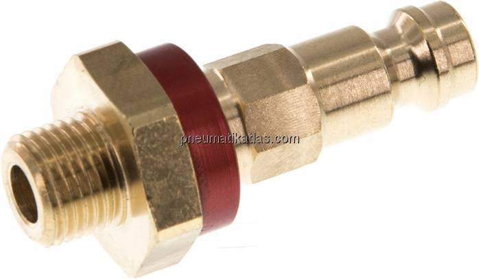 Kupplungsstecker (NW5) G 1/8"(AG), rot, Achteck SW10