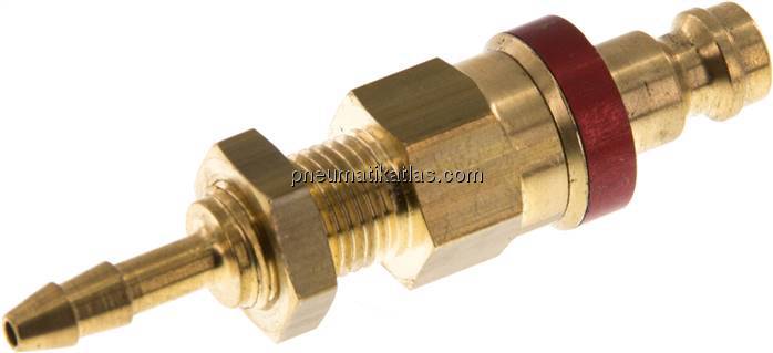 Schott-Kupplungsstecker (NW5) 6x4mm Schlauch, Messing