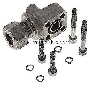 Winkel-Flanschverschraubung Pumpenflansch LK 30, 15 L (M22x1,5)