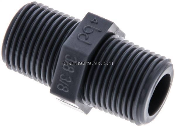 Doppelnippel G 3/8"-G 3/8", Polypropylen