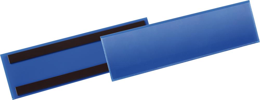 Etikettentasche magnetisch 1/3 A4 quer blau, magnetisch