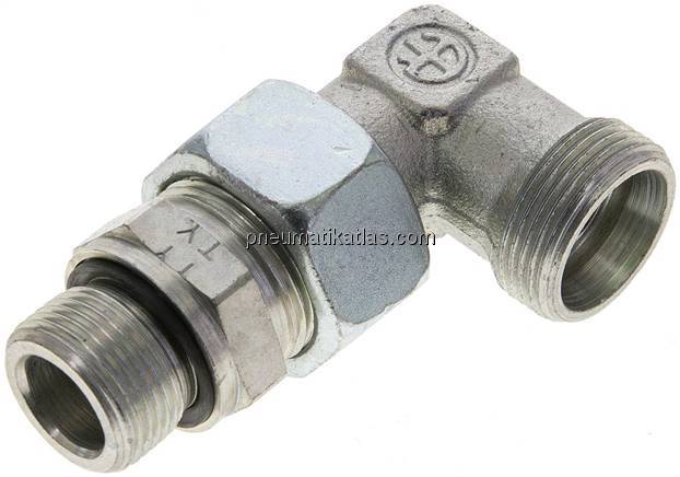 Einstellb. Winkel-Schneidringverschr. M 22x1,5-18 L (M26x1,5), ohne Mutter & Sch