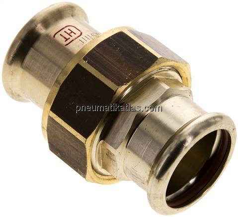 Pressfitting, Verschraubung flachd., 28mm innen, Kupfer / Kupferlegierung