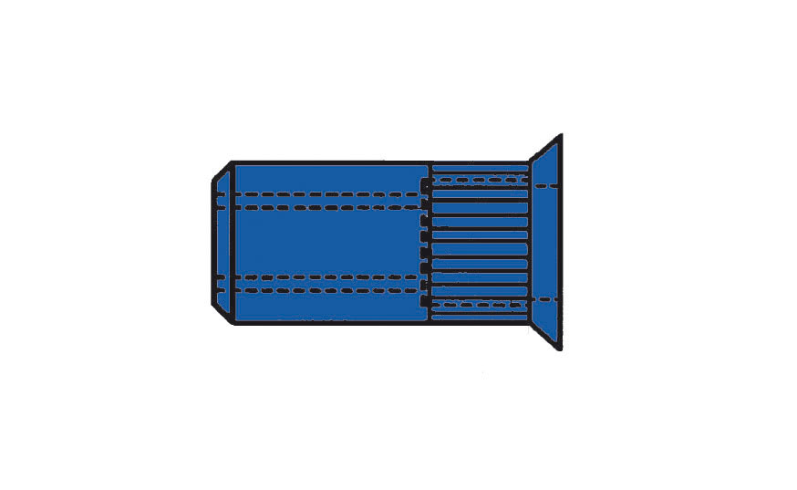 Blindnietmuttern Stahl-gerändelt Senkkopf M 10 x 12 x 21
