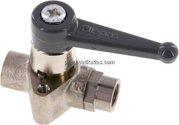 Messing-Kugelhahn, G 1/8", PN 40, Befestigungsgewinde M 4