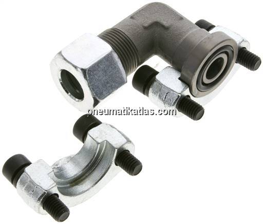 Winkel-Flanschverschraubung 1/2"-SAE (6000 PSI), 16 S (M24x1,5)