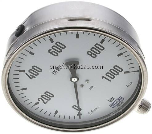 Chemie-Manometer senkrecht, 160mm, 0 - 1000 bar