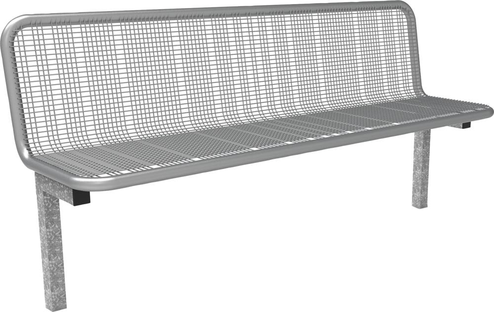 Parkbank SEVILLA Drahtgitter RAL 9006 Nutzbreite 1770mm m.Lehne zum einbetonieren