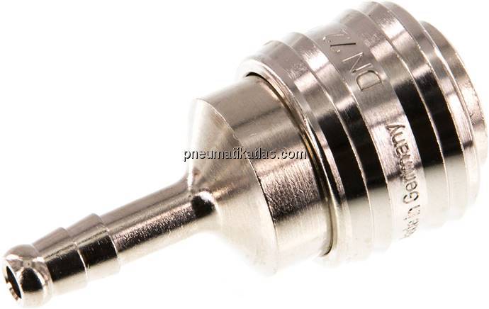 Kupplungsdose (NW7,2) 6 (1/4")mm Schlauch, Messing vernickelt