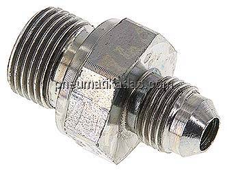 Doppelnippel G 3/8"-UNF 1/2"-20(JIC), Stahl verzinkt