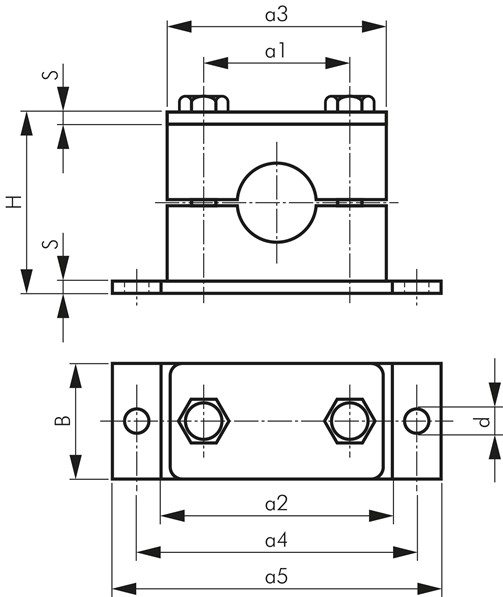 Zeichnung: Darstellung mit verlängerter Anschweißp