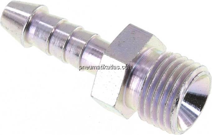 Schlauchnippel M 10x1 AG, 4 - 5mm, Stahl verzinkt