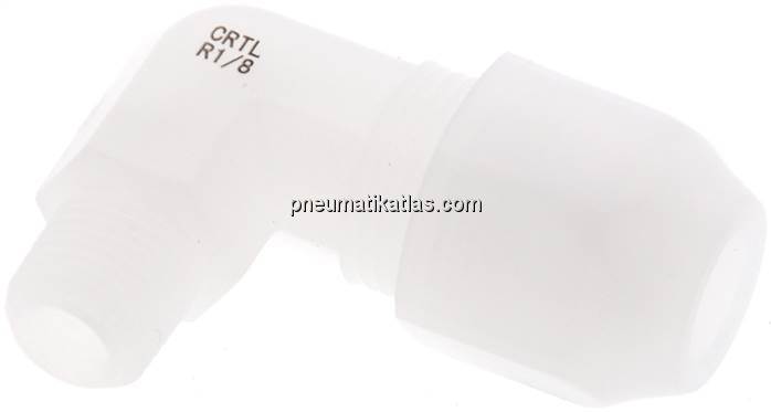 Winkel-Verschraubung R 1/8"-8x6mm, PVDF (FDA)