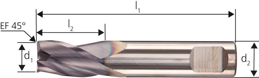 Fräser mini VHM AlTiN+ Schaft HB 12,0mm FORTIS