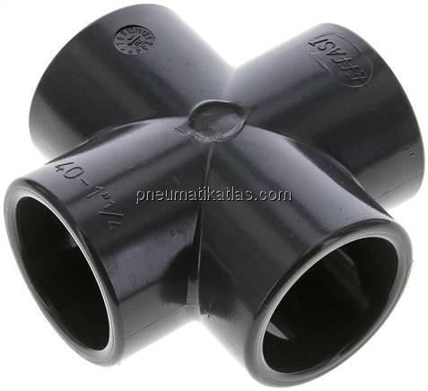 Klebemuffen-Kreuzstück, PVC-U, 40mm