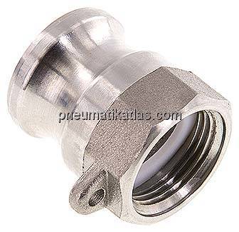 DIN/EN-Kamlock-Stecker (A/AF) G 3/4"(IG), Edelstahl (1.4408)