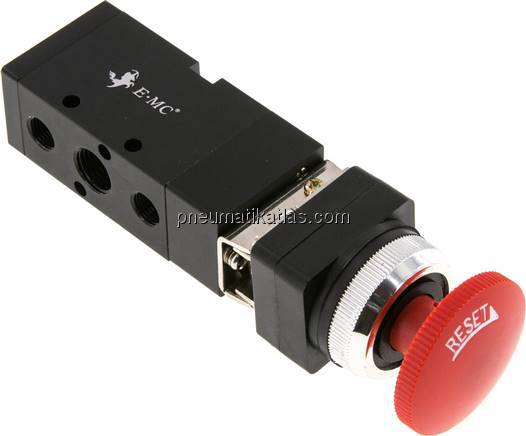 5/2-Wege Not-Aus-Taster-Ventil, rot, G 1/4"