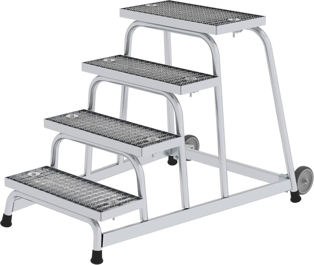 Alu-Arbeitspodest 4 Stufen ohne Handlauf Podesthöhe 0,80 m Arbeitshöhe bis 2,80 m