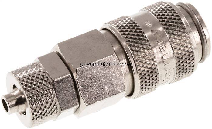 Kupplungsdose (NW5) 6x4mm Schlauch, Messing vernickelt