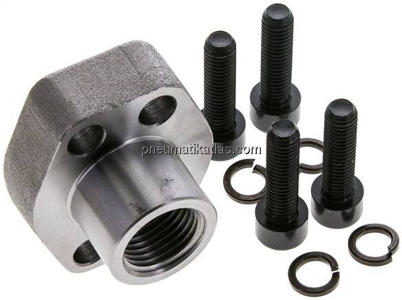 Flanschverschraubung 1/2"-SAE (6000 PSI), G 1/2" (IG)