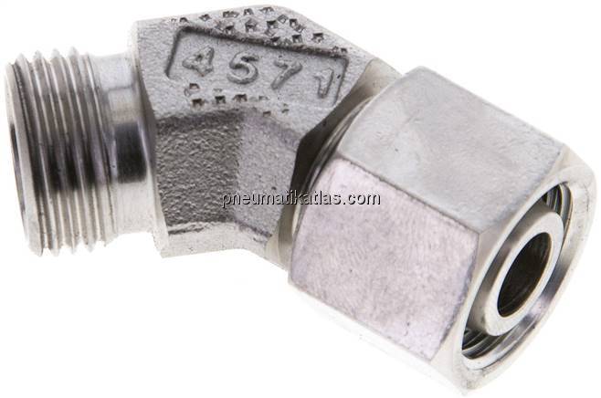 Einstellb. 45°-Schneidringverschraubung 12 L (M18x1,5), ohne Mutter & Schneidrin