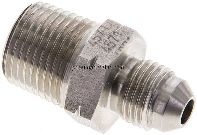 Doppelnippel NPT 3/8"-UNF 1/2"-20(JIC), 1.4571