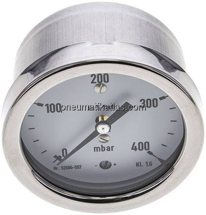 Manometer waagerecht 63mm, 0 - 400 mbar, G 1/4"
