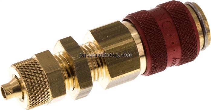 Schott-Kupplungsdose (NW5) 6x4mm Schlauch, Messing