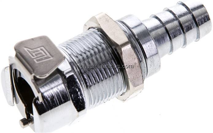 Schott-Kupplungsdose (LC) mit Schlauchtülle, Messing verchromt