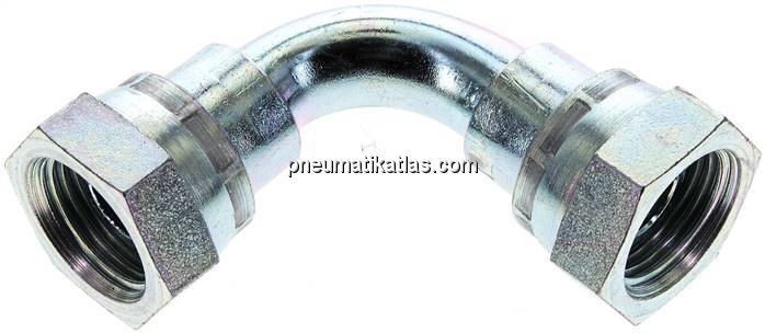 90°-Winkelverschraubung,60°Konus G 1/2" (IG), Stahl verzinkt