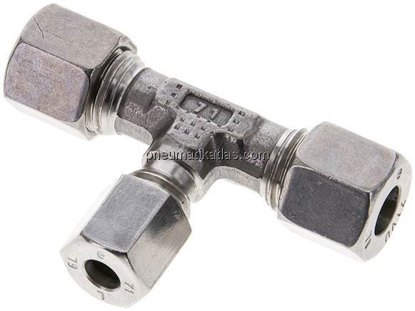 T-Schneidringverschraubung 8 L (M14x1,5)-6 L (M12x1,5)-8 L (M14x1,5), 1.4571