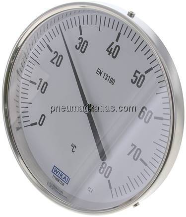 Bimetallthermometer, waagerecht D160/0 bis +80°C/100mm