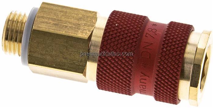 Kupplungsdose (NW7,2) G 1/4"(AG), rot, Achteck SW12