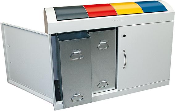 Wertstoffsammler TD4x45 l975x1100x320mm grau stumpf