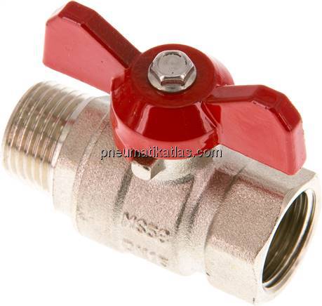 Messing-Kugelhahn, Eco-Line, R 1/2" / Rp 1/2", 0 - 25bar