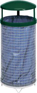 Abfallsammler Drahtkorb 75 l Kopfteil moosgrün VAR