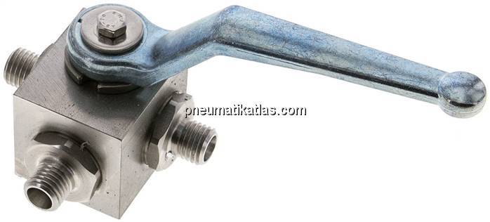 ES-Hochdruck-3-Wege Kugelhahn, L-Bohrung, 6 L (M12x1,5), 0 - 315bar