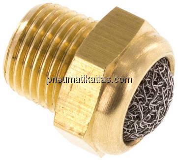 Schalldämpfer NPT 1/8", Drahtgewebe, Messing