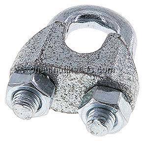Drahtseilklemme f. 8,0mm Seil, M 6, B=16, Stahl verzinkt