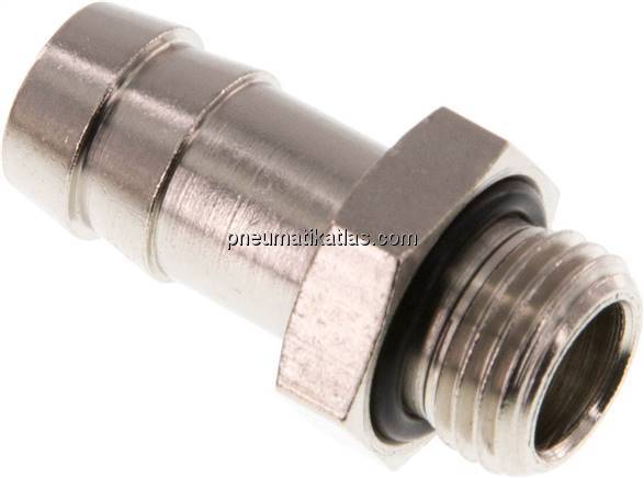 Gewindetülle mit O-Ring G 1/4"-12mm, Messing vernickelt