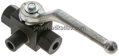 Hochdruck-3-Wege Kugelhahn, T-Bohrung, G 1/8", 0 - 400bar