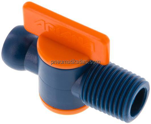 Gelenkschlauch, 1/4", Absperrhahn mit Gelenkschlauchanschluss und Gewinde R 1/4"