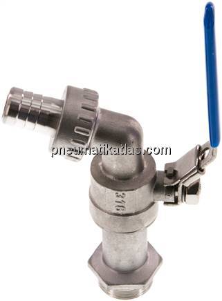 Edelstahl-Kugelauslaufhahn G 3/4"-16 (5/8")mm, PN 16