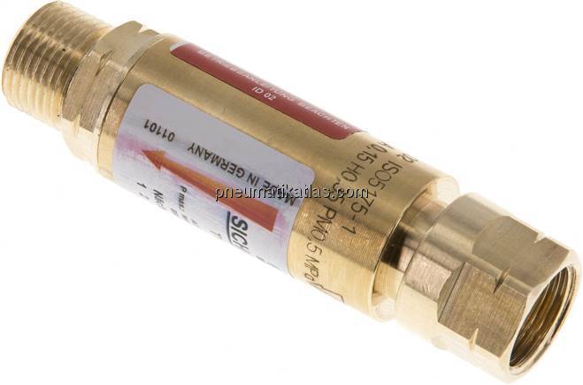 Gebrauchsstellenvorlage G 3/8" LH für Brenngas, ISO 5175-1