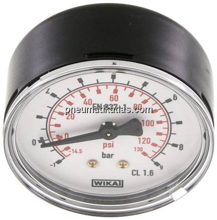 Vakuummeter, 63mm, waagerecht , -1 bis 9