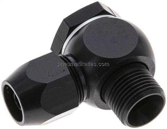 Winkel-Verschraubung G 3/8"-12x6mm, Aluminium